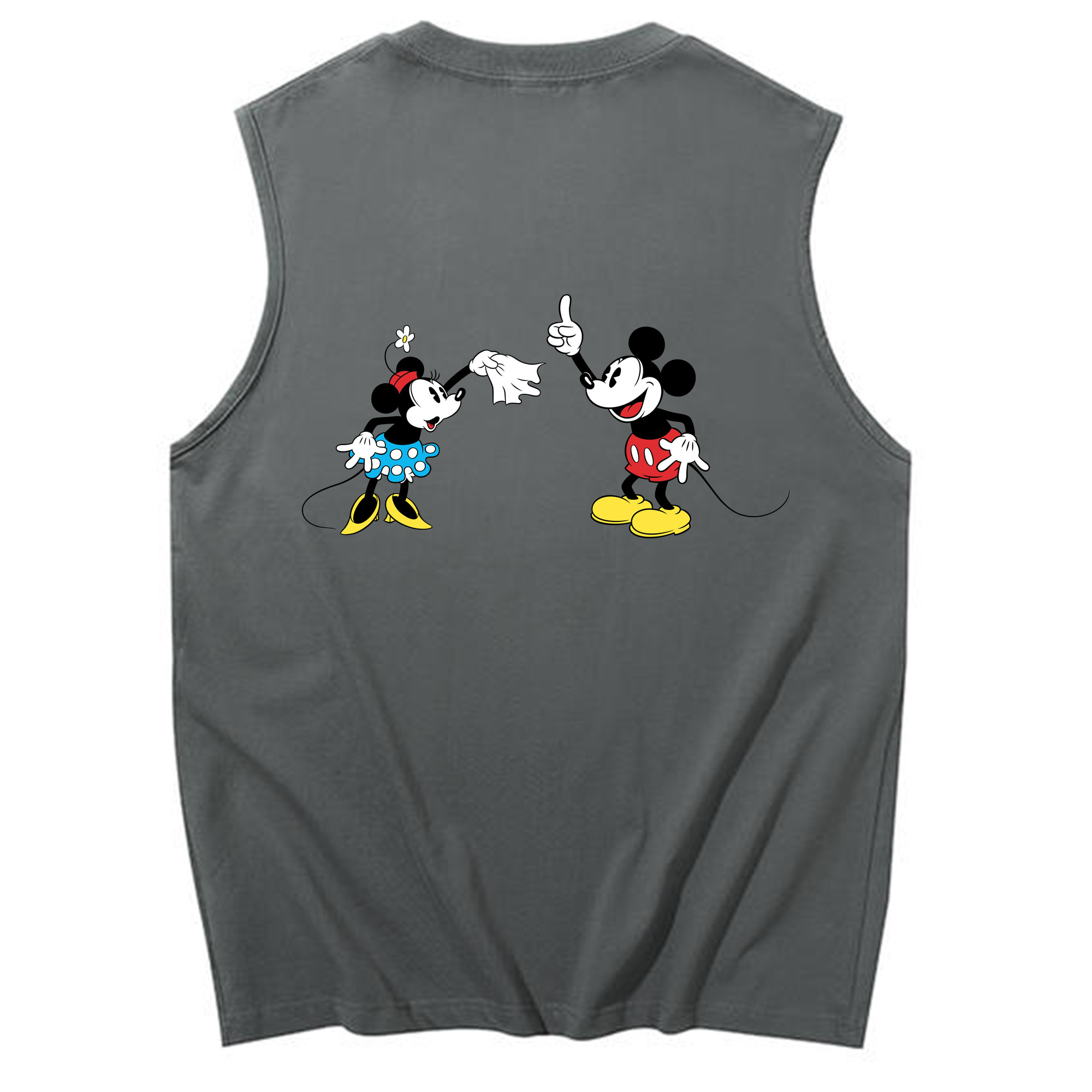 ミッキーマウス Mickey Mouse コットン100％タンクトップ（背面プリント）